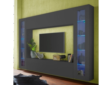 Armário Móvel Suporte de Tv Moderno Parede 2 Colunas Sala Vidros Note Frame WEB FURNITURE