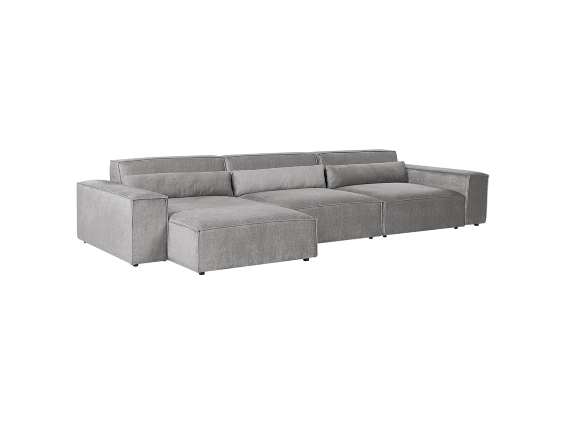Sofá Modular Estofado de Estilo Minimalista Moderno BELIANI Hellnar de Poliéster Cinzento 364X176X70