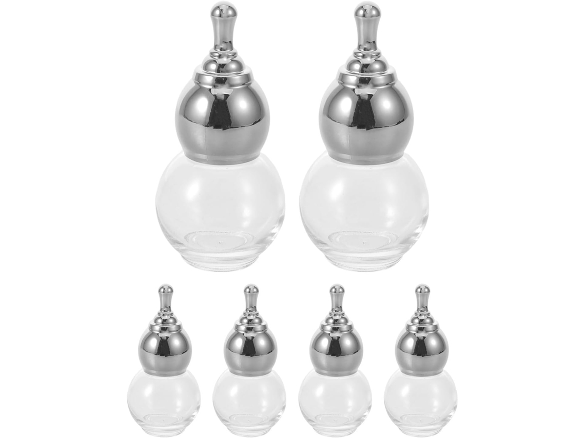 Conjunto de 8 frascos de vidro de 30ml com pontas banhadas a ouro para massagem.