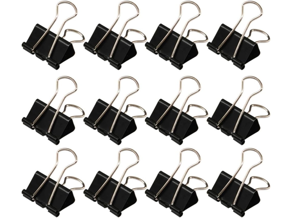 Clips De Metal Preto Toddmomy 51mm, Pacote Com 48 Unidades, Prendedores Duráveis Com Design Ideal Para Organização