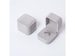 Caixa Elegante Para Anel De Noivado, Armazenamento De Joias De Veludo Premium Para Presente Romântico De Aniversário De Casamento, Caixa De Joias Vers