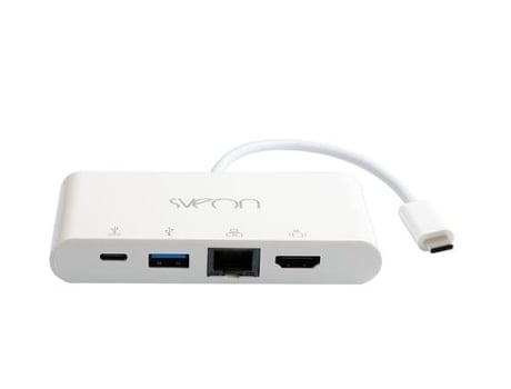 Sveon Sct504 Hub de Interface Usb 3.2 Gen 1 3.1 Gen 1 Type-C 5000 Mbit/S Branco