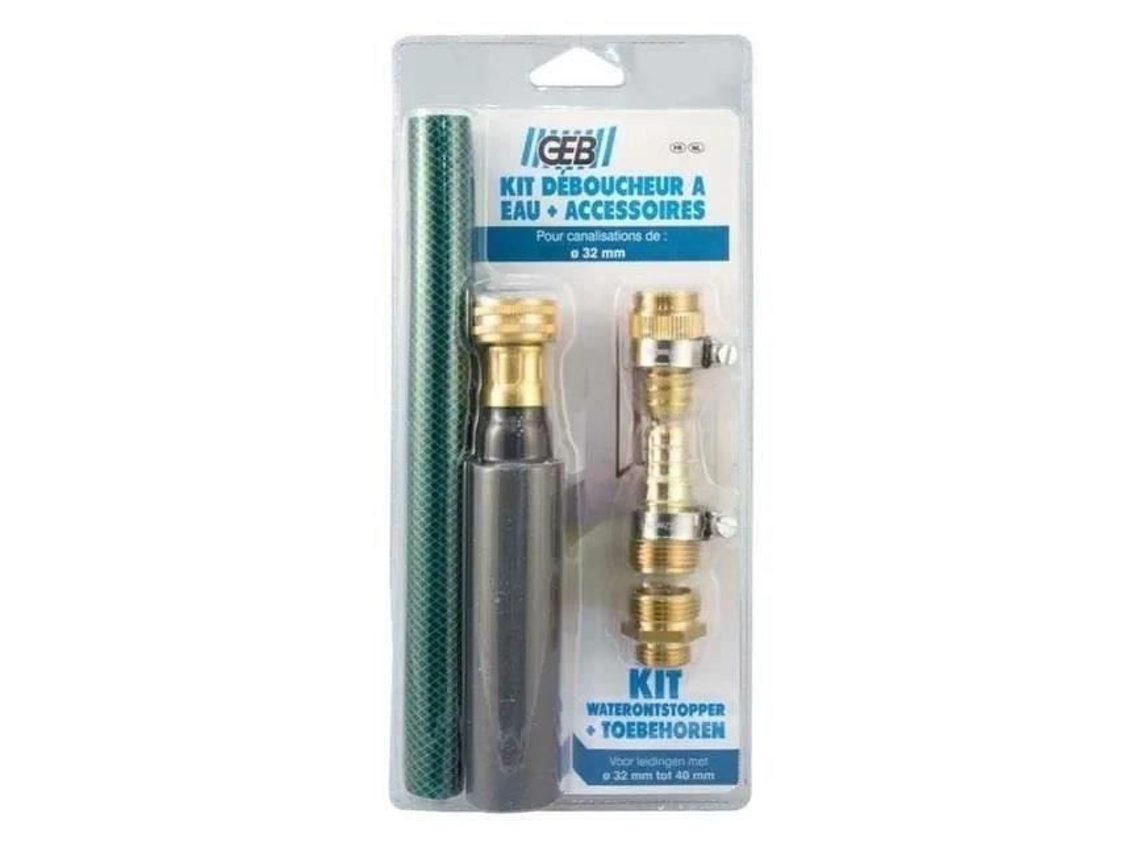 Desentupidor De Tubos Geb Kit Desbloqueador De Água Com Acessórios Diâmetro 32 Ou 40mm Plástico