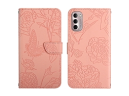 Capa De Couro Com Estampa De Peônia Borboleta E Toque De Pele Para Motorola Moto G Stylus 5g 2022