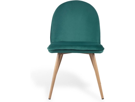 Cadeira VMO HOME Mads Velvet Nature (Veludo - Verde Escuro)