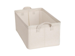 Cesto De Armazenamento Dobrável De Bambu E Algodão Com Alças Reforçadas, Resistente À Umidade, Para Roupas E Armário. Olysi Shop