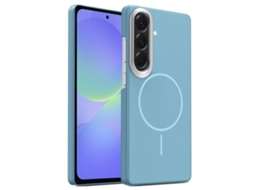 Capa Para Samsung Galaxy A36 5g Fina Circular Magsafe À Prova De Choque Dourada Em Policarbonato Azul Oceano