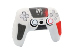 Capa De Silicone Para Controle Ps5, Com Capas De Joystick E Adesivo Para Touchpadczhhmart (aranha Branca)