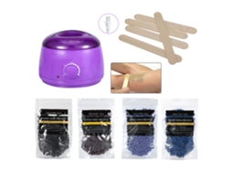 Kit De Depilação Com Aquecedor De Cera 500ml 5 Espátulas E 4 Ceras De 100g Cada