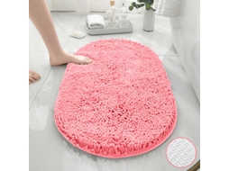 Tapetes de Banho Antiderrapantes Absorventes de Secagem Rápida para Decoração de Banheiro Pó de Pêssego Fundo Tpr Oval EVELTEK 50X80CM