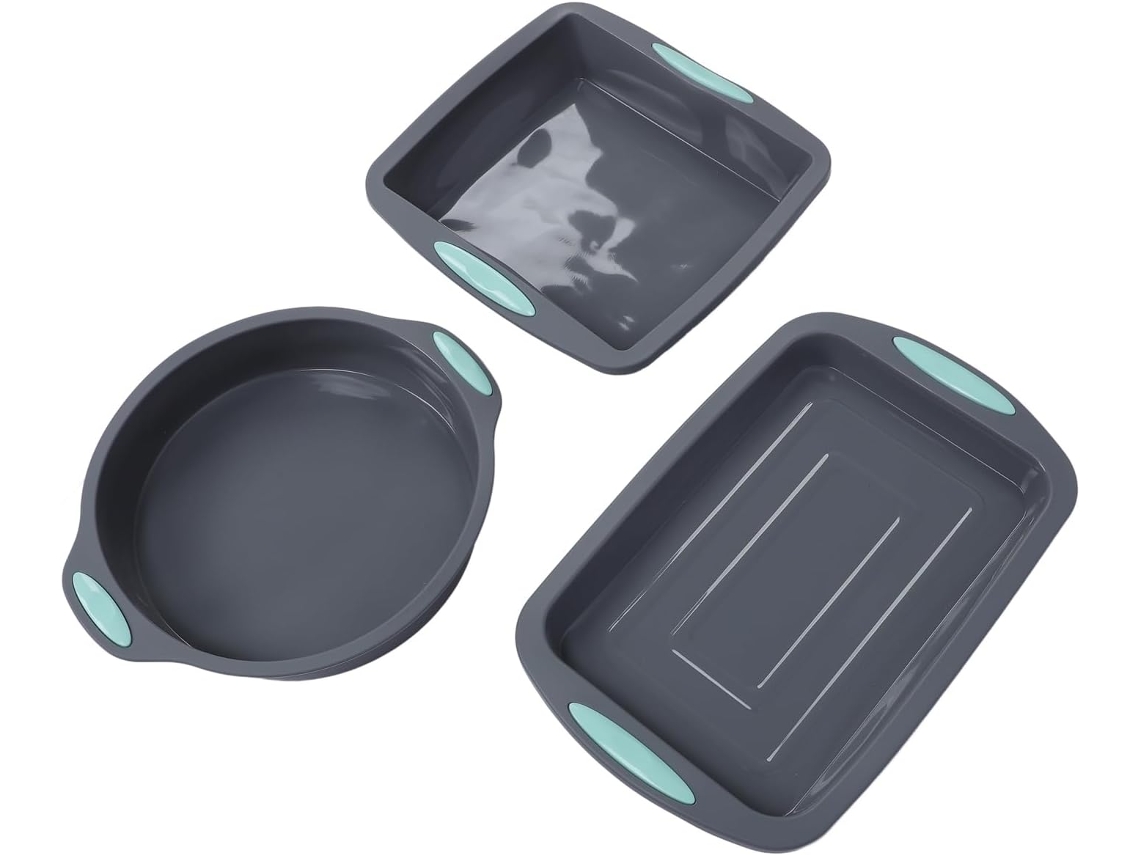 Conjunto De Formas De Silicone Para Bolo, Antiaderentes, 3 Peças