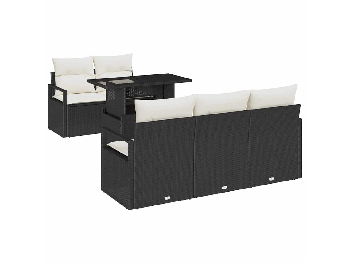 Maison Exclusive - Conjunto De Sofá De Jardim Com Travesseiro 6 Pcs Preto Vime Pe