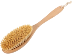 Escova Esfoliante Corporal Collbath Em Madeira E Sisal, Cabo Longo, Durável E Portátil