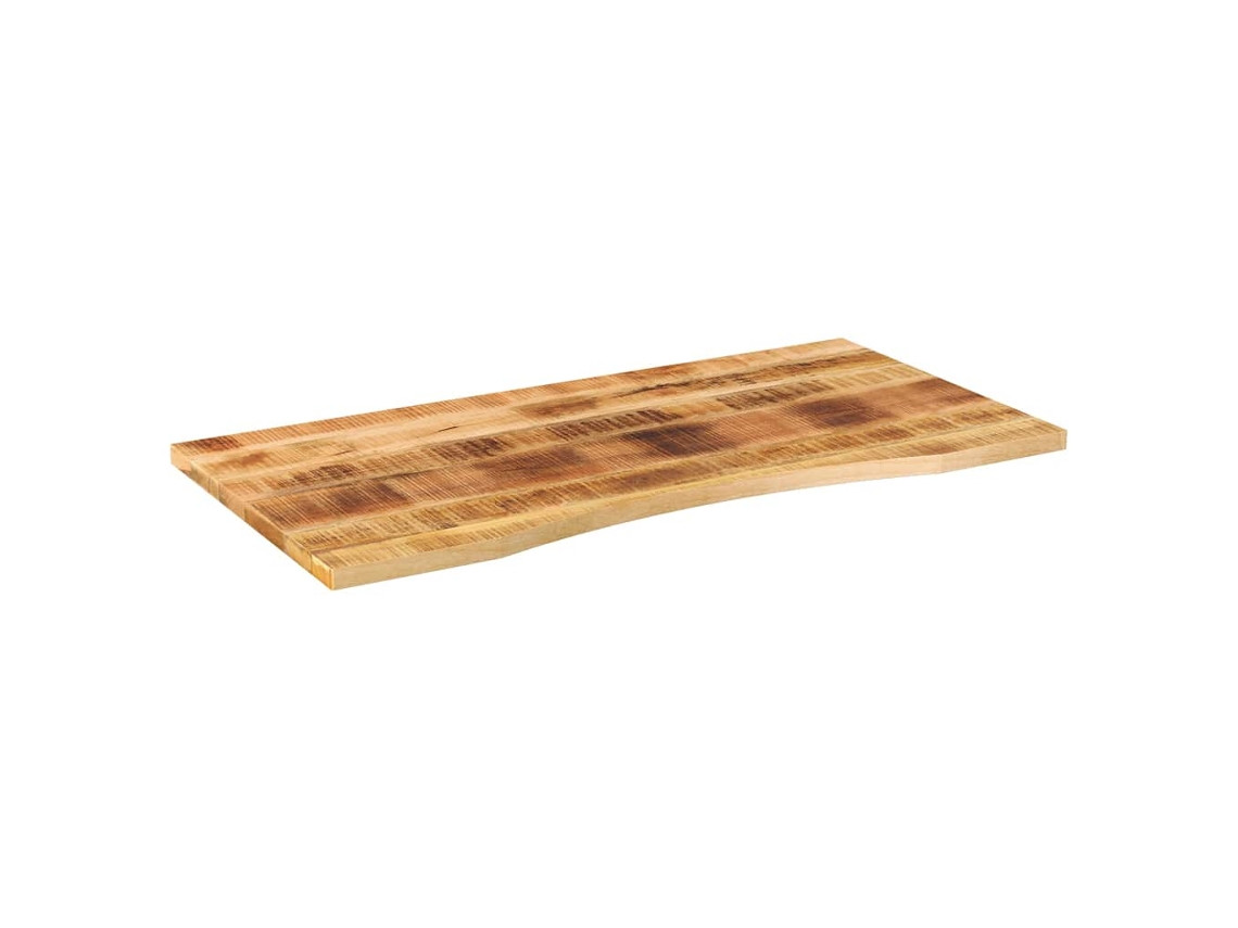 Tampo De Mesa | Tampo De Secretária Com Curva 120x50x2,5 Cm Mangueira Áspera Maciça Wsd99344 Lovely Home