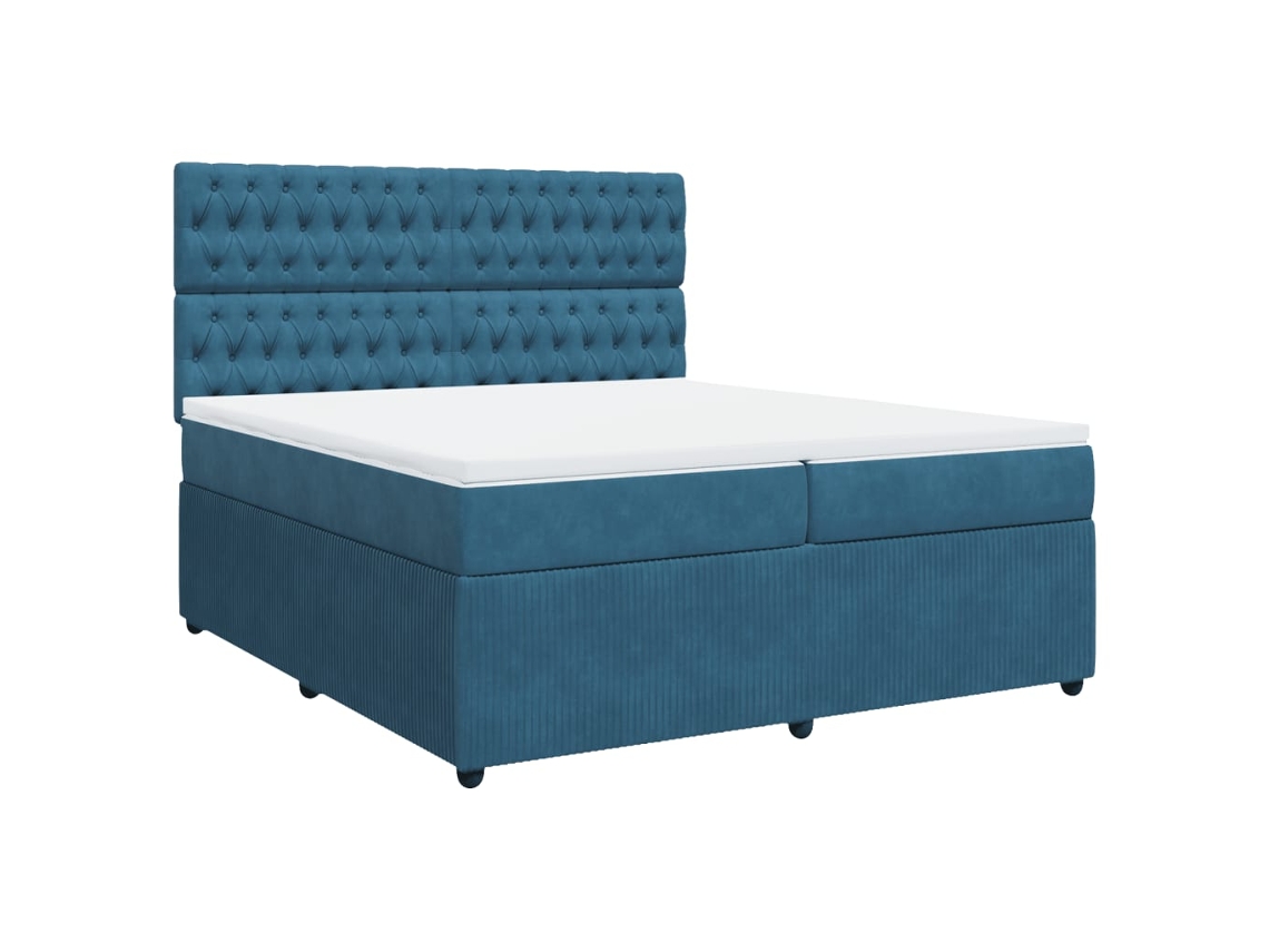 Box Spring Bed, Box Spring Beds Vidaxl Azul Veludo (200 X 200 Cm)