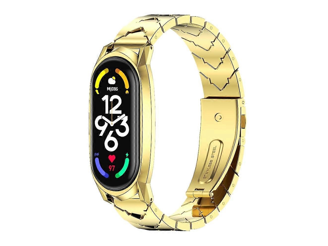 Pulseira Mijobs Gt Em Aço Inoxidável Com Formato Em V Para Xiaomi Mi Band 7 / 7 Nfc