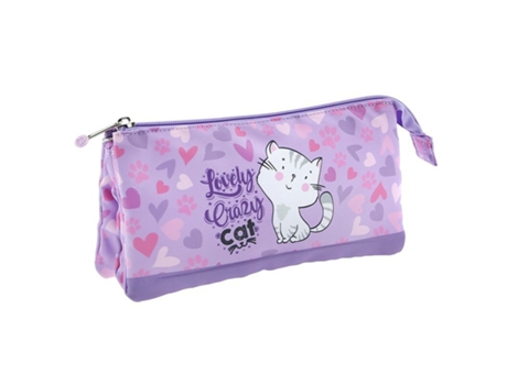 Estojo Escolar AUREA KIDS Lovely Cat 2024 Triplo Etj2402
