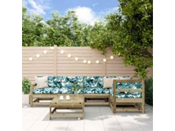 Vidaxl 6 Pcs Conjunto Lounge De Jardim Madeira De Pinho Impregnada