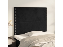 Cabecero de terciopelo de 2 piezas 80x5x78/88 cm negro