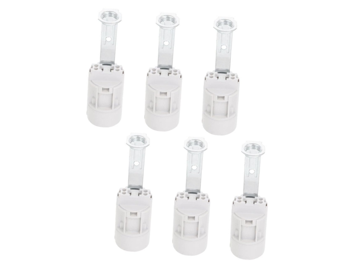 Kit De Reparo De Lâmpadas Com 6 Soquetes Elétricos De Plástico E14 E