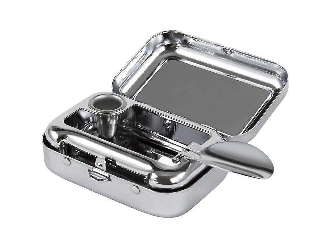 Portátil Cinzeiro Mini Aço Inoxidável Com Tapa Para Viagens Exterior