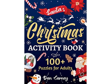Livro Santas Christmas Activity Book 100 Puzzles for Adults de Dan Carney (Inglês)