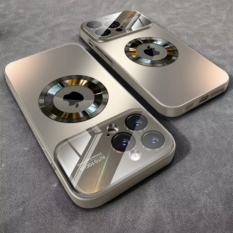 Capa Protetora Magnética Para Carregamento Sem Fio (iphone 12 Pro Cinza) Com Câmera De Vidro.