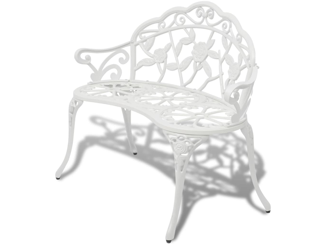 Vidaxl Banco De Jardim 100 Cm Alumínio Fundido Branco
