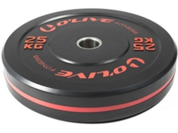 Disco de Musculação Bumper OLIVE Olympic (Preto - 25 kg - Aço)