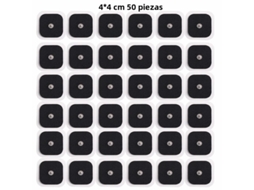 Pacote de Substituição com Eletrodos Adesivos de Tecido Não Tecido, 4x4 Cm, com Encaixe por Pressão. MDUG (50 Unidades Pretas)
