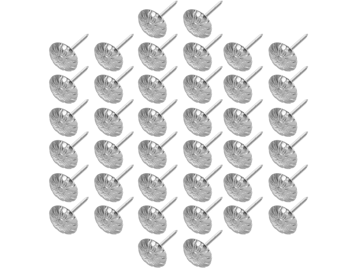 200 Tachinhas Decorativas com Desenho de Margarida em Ferro Forjado para Paredes e Uso Escolar com Superfície Lisa Manuseio