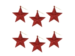Conjunto De 6 Enfeites De Natal Em Formato De Estrela Brilhante Para Pendurar Na Rvore De Natal. Decorao Natalina Imperdvel. Hengjian