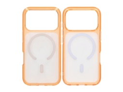 Capa Para Celular Tpu Magsafe Para Iphone 17 Pro - Laranja Transparente