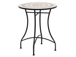Mesa de jardim de mosaico cerâmico e mesa de café Ø60x71 cm ZENCORE SERVICES azul e branco