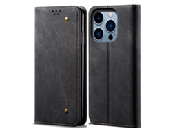 Capa Para Iphone 15 Pro Pele Sintética Anti-riscos Preto