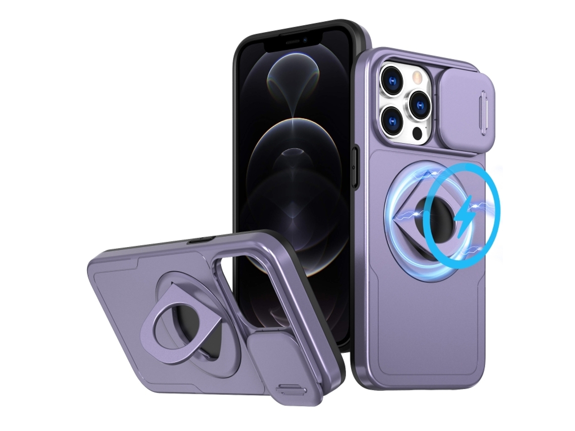 Capa Zruxe Compativel Com Iphone 12 Pro Max (camshield Magsafe Ring Holder - Armor - Roxo)