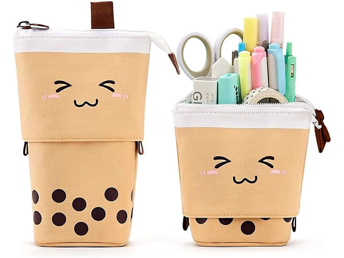 Estojo para Lápis, Dobrável, com Suporte, Organizador, Veludo Cotelê, Infantil AQUAFORGE