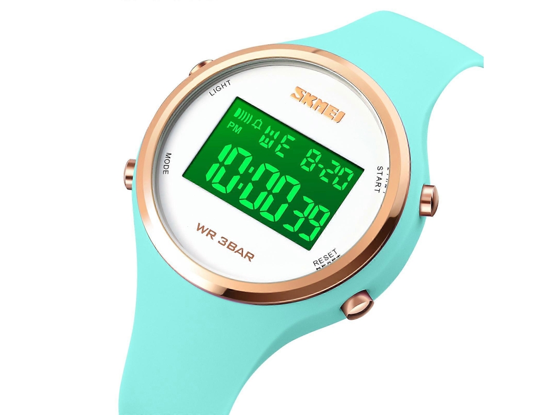 Relógio Eletrônico Skmei 1720 Com Mostrador Redondo, Visor Digital Led E Pulseira De Silicone Luminosa.