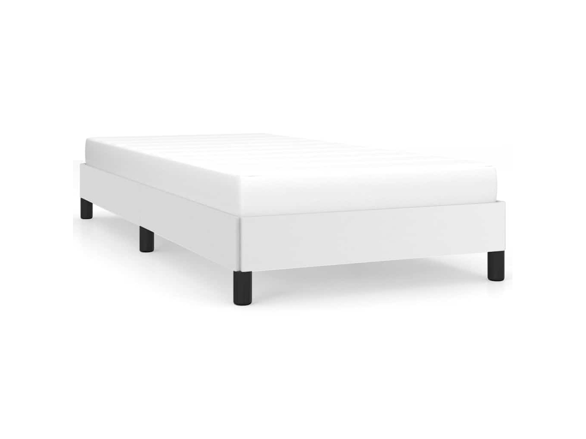 Bed Frame, Bed Frames Vidaxl Branco Couro Artificial (90 X 200 Cm)
