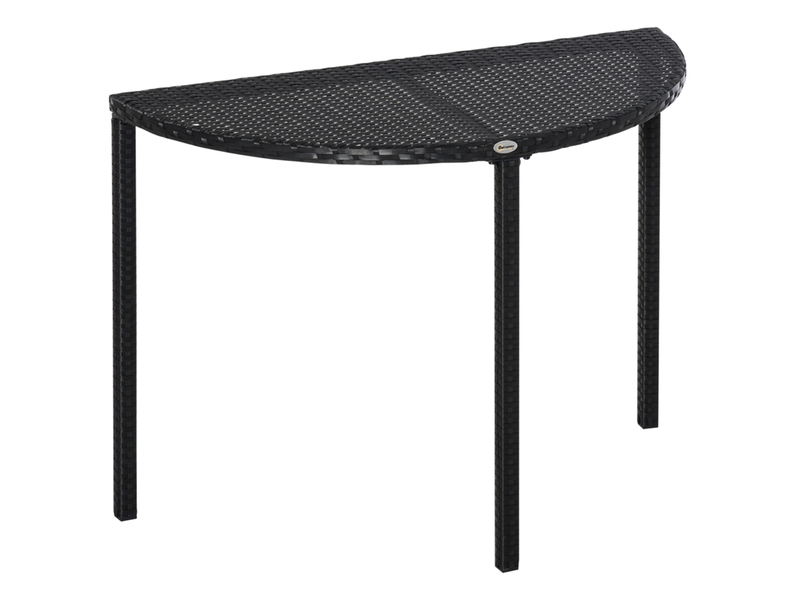 Mesa de sacada ZENCORE SERVICES em Polirratã, 100x50x74 cm, preta