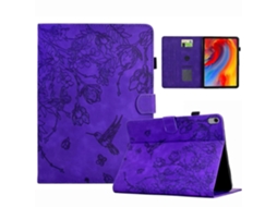 Capa de couro inteligente com estampa de flores e pássaros Webake para tablet