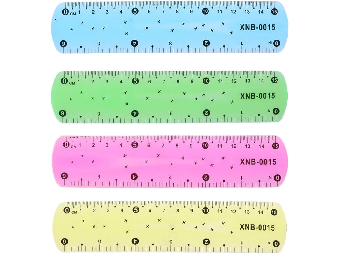 1 Régua E Criativa Flexível Multicolor 15cm para Material Escolar