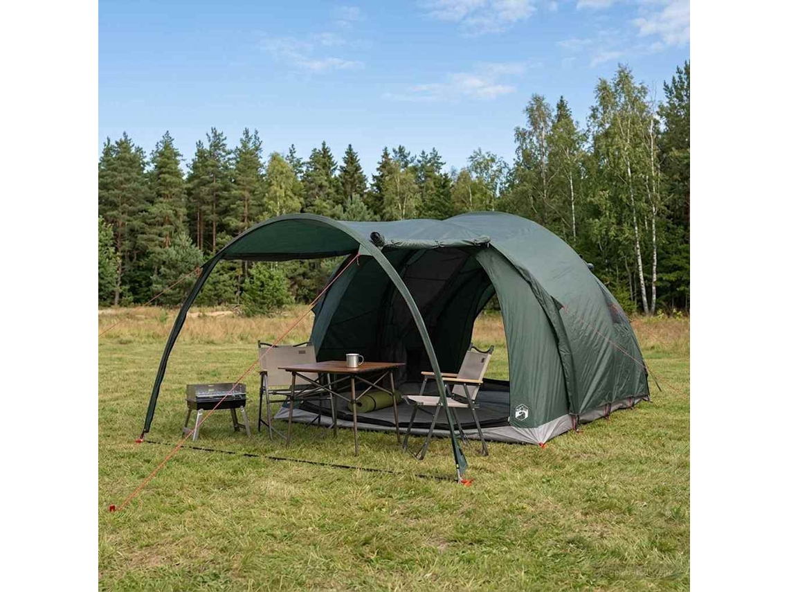 Vidaxl Tenda Túnel 370 X 275 X 210 Cm Verde Exército Poliéster E Aço