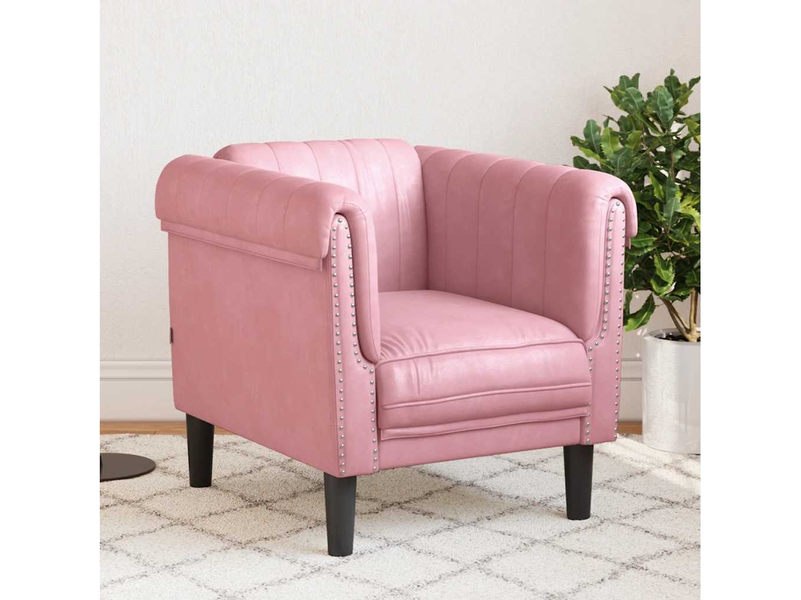 Vidaxl Poltrona Veludo Rosa