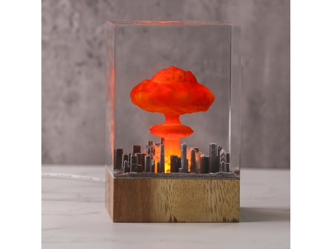 Luminária Nuclear Em Formato De Cogumelo Modelo Bomba Atômica Noturna