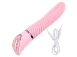 Vibrador de Massagem para Lamber a Língua com Aquecimento de 10 Frequências para Mulheres Rosa YIZHOOD