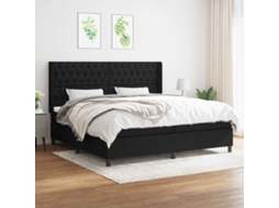 Vidaxl Cama Com Molas/colchão 200x200 Cm Tecido Preto