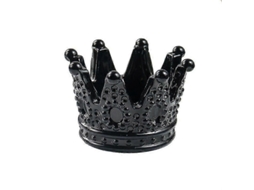 Ashtray Transparente Preto Crown Vidro Tabaco Cigar Acessório Para Fumar