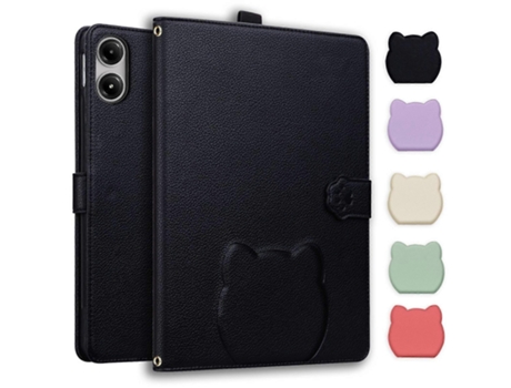 Capa Para Tablet Em Couro Litchi Com Toque De Pele De Gato Webake