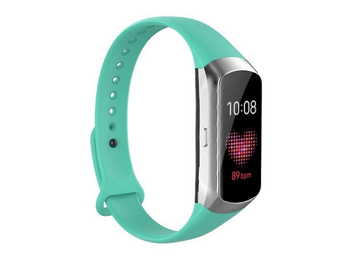 Pulseira De Silicone Brilhante Com Botões Para Samsung Galaxy Fit Sm-r370 (branca)